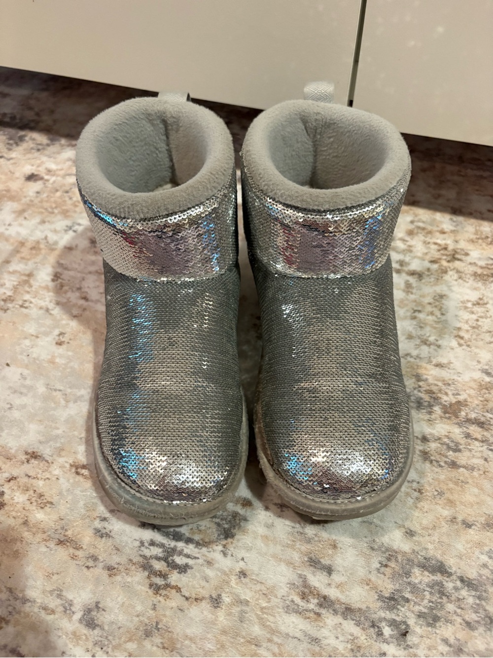 UGG Kids Sequin Ankle Boots - Silver